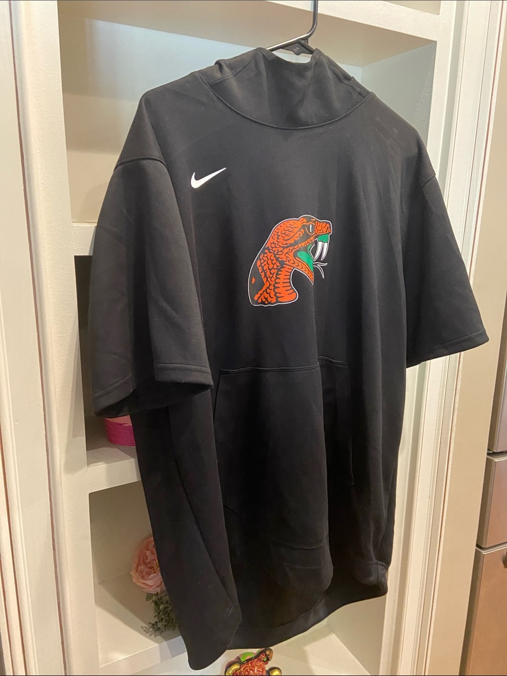 Nike Black Short Sleeve Dri-fit Hoodie FAMU Football Florida A&M Rattlers
